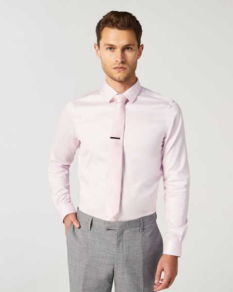 Mens Light Pink Long Sleeve Dress Shirt 